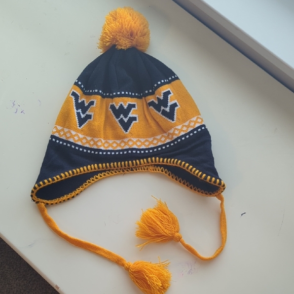 West Virginia Mountaineers Knit Pom Tassel‎ Beanie - Picture 1 of 5